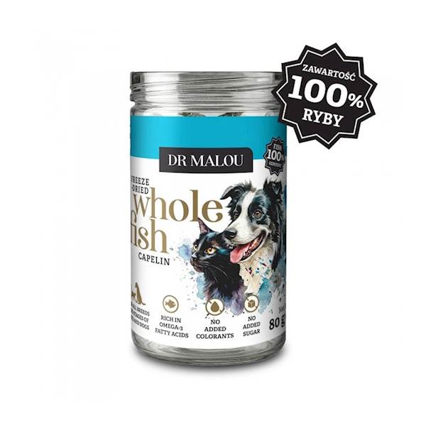 DR MALOU LIOFILIZOWANE RYBKI KAPELAN (GROMADNIK) 80G