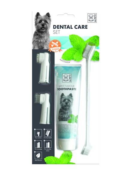 M-PETS DENTAL CARE SET MINT (ZESTAW DENTYSTYCZNY Z MIĘTOWĄ PASTĄ)