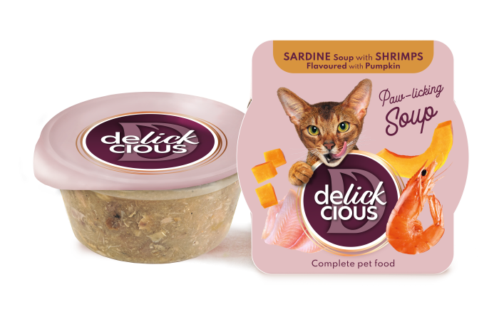 DELICKCIOUS SOUP SARDINE WITH SHRIMPS (ZUPKA DLA KOTA SARDYNKA Z KREWETKAMI) 80G