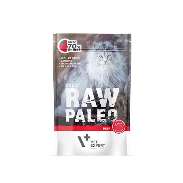 VET EXPERT RAW PALEO CAT ADULT BEEF 100G