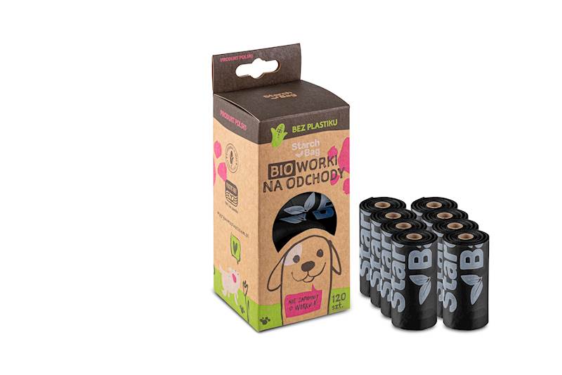 STARCHBAG KOMPOSTOWALNE BIOWORECZKI CZARNE 8X15SZT