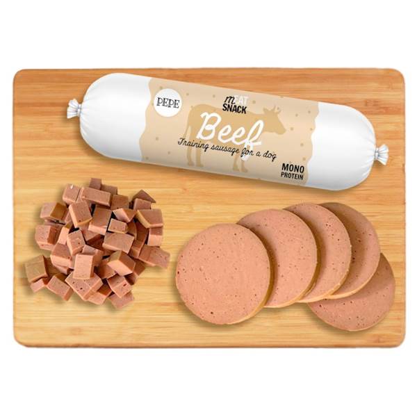 PEPE TRAINING SAUSAGE BEEF (KIEŁBASKA Z WOŁOWINY) 200G