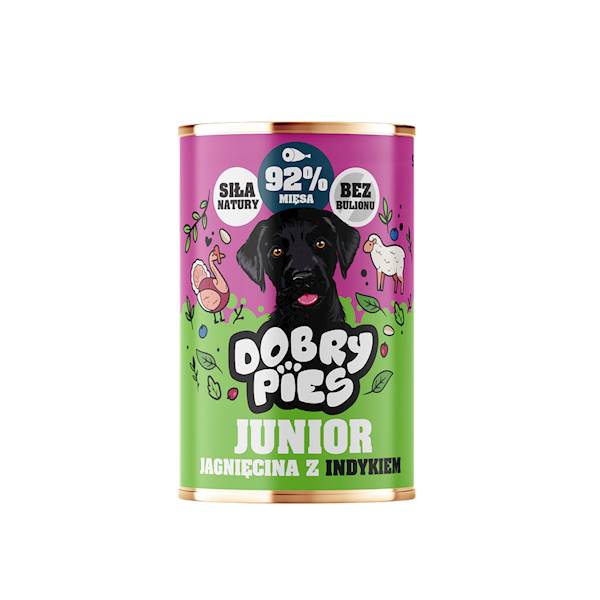 DOBRY PIES JUNIOR JAGNIĘCINA Z INDYKIEM 400G