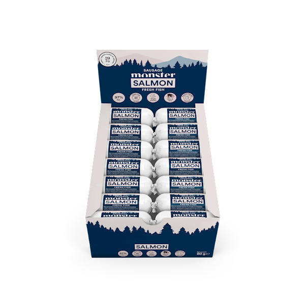 MONSTER DOG SAUSAGE SALMON (KIEŁBASKA Z ŁOSOSIA) 80G