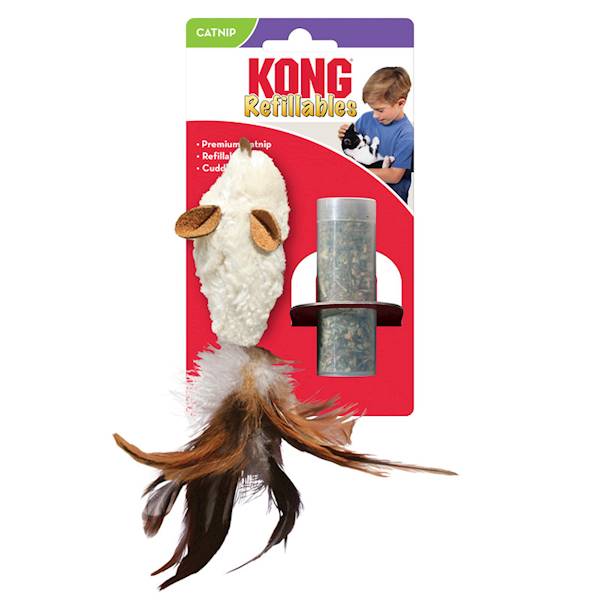 KONG CAT REFILLABLES FEATHER MOUSE