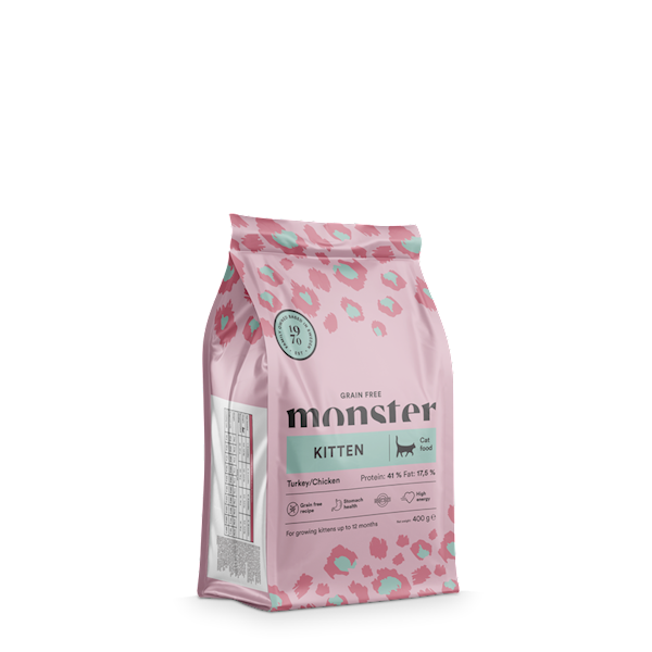 MONSTER CAT GRAIN FREE KITTEN TURKEY/CHICKEN (KURCZAK Z INDYKIEM DLA KOCIĄT) 400G