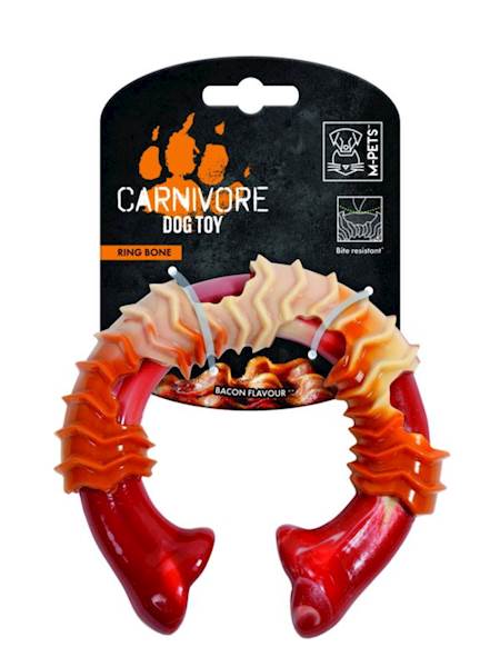 M-PETS CARNIVORE DOG TOY RING BONE L 14CM BACON FLAVOUR