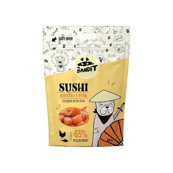 MR. BANDIT SUSHI KURCZAK Z RYBĄ 80G
