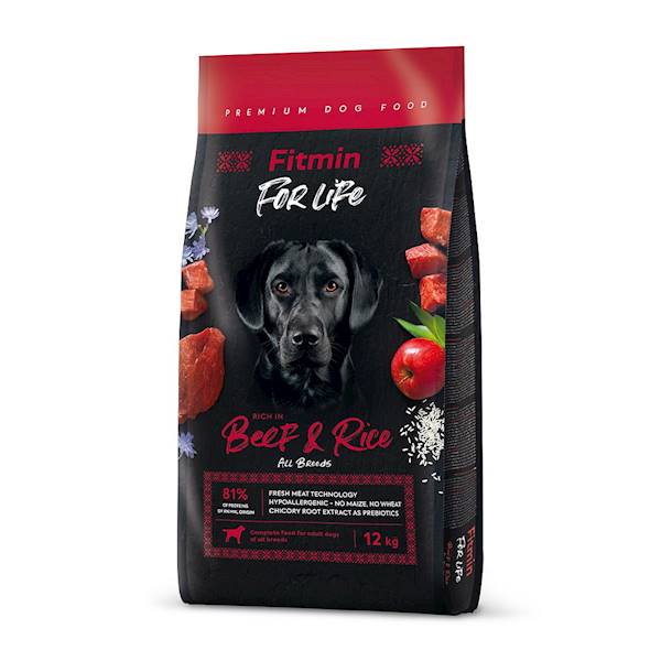 FITMIN DOG FOR LIFE BEEF&RICE 12KG
