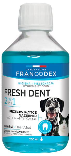 FRANCODEX FRESH DENT PŁYN DO HIGIENY JAMY USTNEJ DLA PSÓW I KOTÓW 250ML