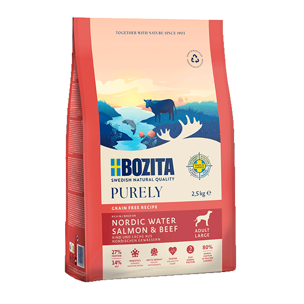 BOZITA PIES PURELY GRAIN FREE ADULT LARGE SALMON&BEEF 2,5KG