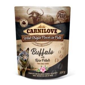CARNILOVE DOG POUCH WILD BUFFALO&ROSE PETALS 300G
