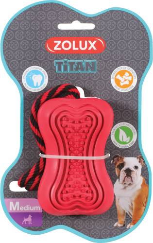 ZOLUX ZABAWKA GUMOWA TITAN ZE SZNURKIEM M CZERWONA