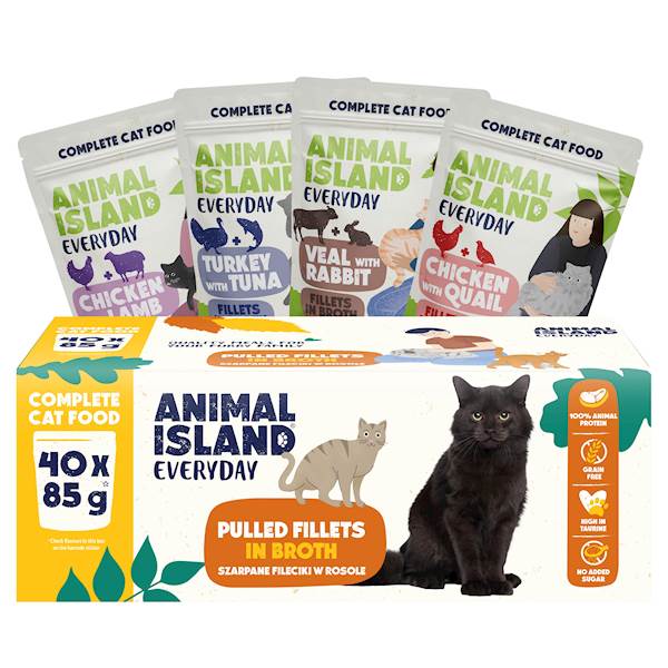 ANIMAL ISLAND CAT EVERYDAY SZARPANE FILECIKI W ROSOLE MIX DUO 40X85G