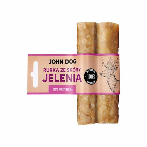 JOHN DOG RURKA ZE SKÓRY JELENIA 2SZT 15CM