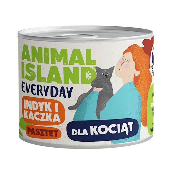 ANIMAL ISLAND CAT EVERYDAY INDYK I KACZKA DLA KOCIĄT (PASZTET) 185G