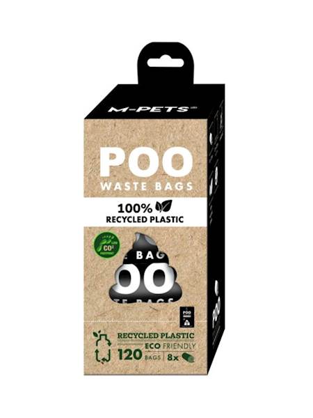 M-PETS POO WASTE BAGS 100% RECYCLED PLASTIC NO SCENT (BEZZAPACHOWE) 120SZT