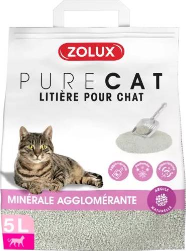 ZOLUX PURECAT ANTYBAKTERYJNY ŻWIREK MINERALNY ZBRYLAJĄCY ZAPACHOWY 5L