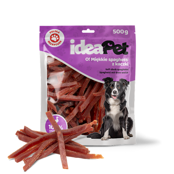 IDEAPET MIĘKKIE SPAGHETTI Z KACZKI 500G