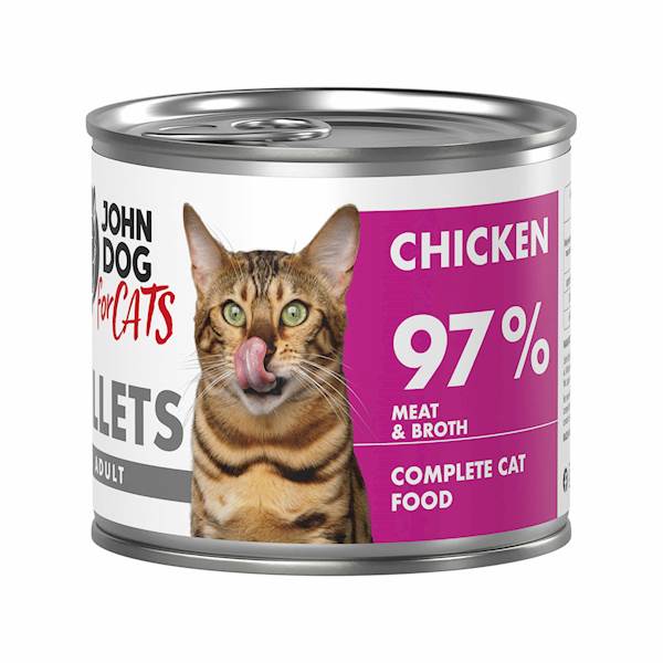 JOHN DOG FOR CATS FILETY KURCZAK 140G