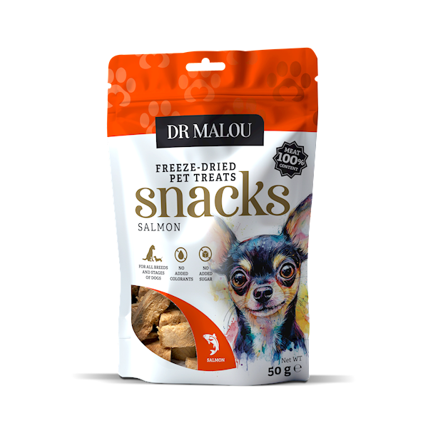 DR MALOU PRZYSMAKI LIOFILIZOWANE DLA PSA 100% ŁOSOSIA 50G