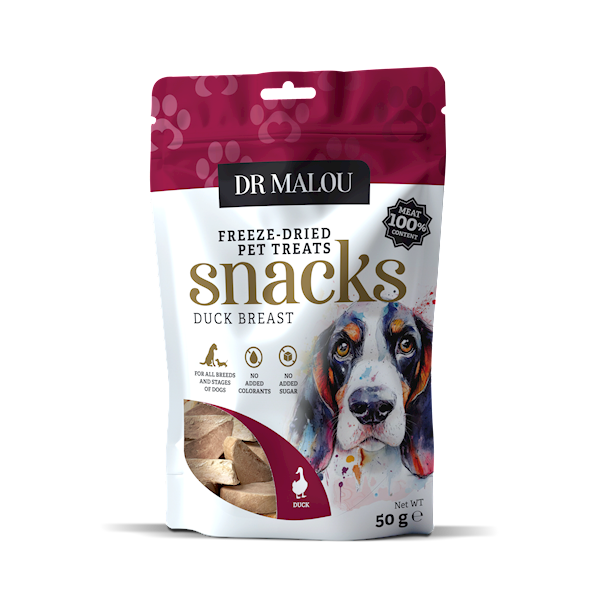 DR MALOU PRZYSMAKI LIOFILIZOWANE DLA PSA 100% PIERŚ KACZKI 50G