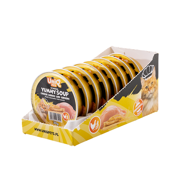 UNIQ PETS YUMMY SOUP ROSÓŁ Z KURCZAKA I ŻEŃ-SZENIA 30G