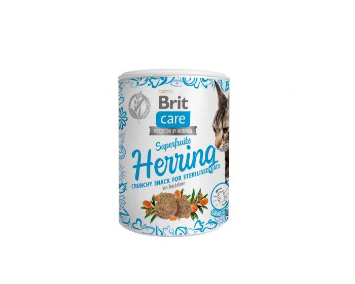 BRIT CARE CAT SNACK SUPERFRUITS HERRING 100G