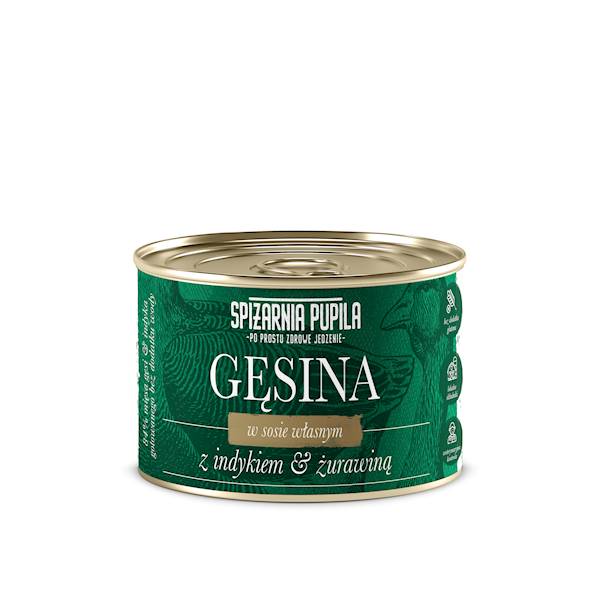 SPIŻARNIA PUPILA GĘSINA Z INDYKIEM & ŻURAWINĄ 410G