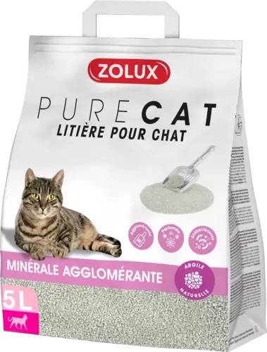 ZOLUX PURECAT ANTYBAKTERYJNY ŻWIREK MINERALNY ZBRYLAJĄCY ZAPACHOWY 5L