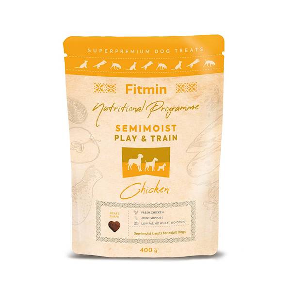FITMIN DOG NUTRITIONAL PROGRAMME SEMIMOIST PLAY & TRAIN CHICKEN SNACKS 400G