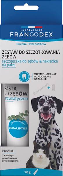 FRANCODEX ZESTAW DENTYSTYCZNY (PASTA ENZYMATYCZNA, NAKŁADKA + SZCZOTECZKA)