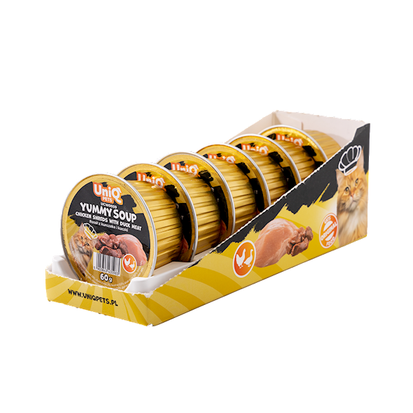 UNIQ PETS YUMMY SOUP ROSÓŁ Z KAWAŁKAMI KURCZAKA I MIĘSEM KACZKI 60G