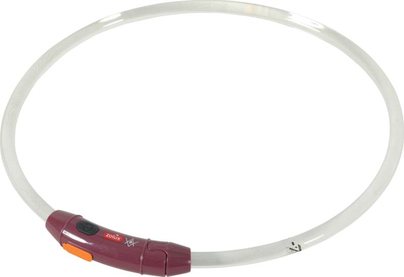 ZOLUX BIVOUAK OBROŻA ŚWIECĄCA LED DLA PSA SILIKONOWA PRZEZROCZYSTA CZERWONA