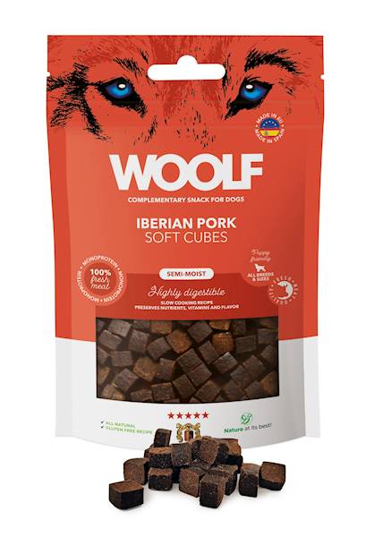 WOOLF SOFT CUBES IBERIAN PORK MONOPROTEIN 100G