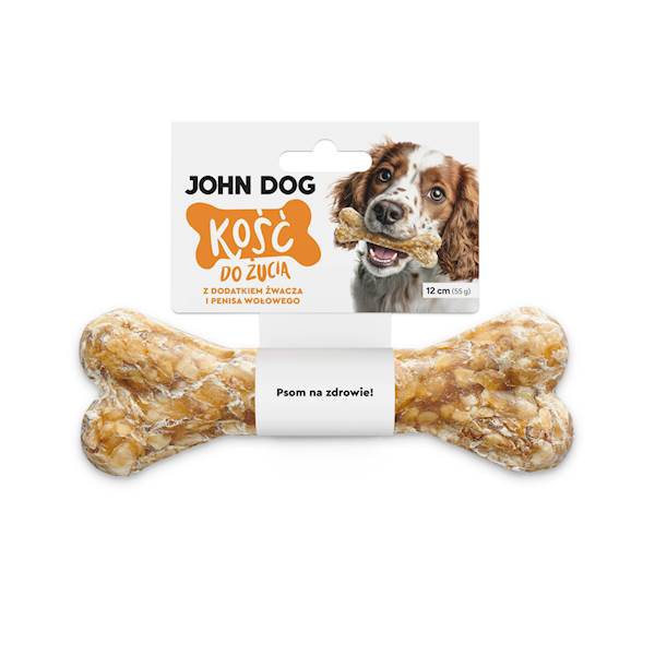 JOHN DOG KOŚĆ DO ŻUCIA ZE ŻWACZA I PENISA WOŁOWEGO 12CM