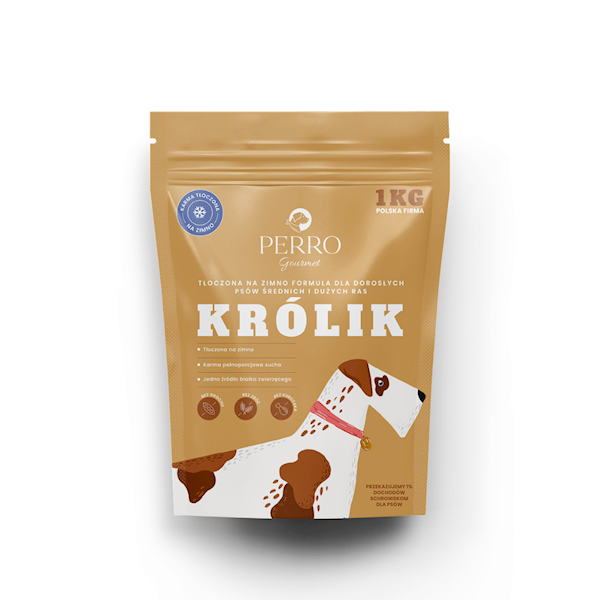 PERRO GOURMET KARMA TŁOCZONA NA ZIMNO KRÓLIK M/L 1KG