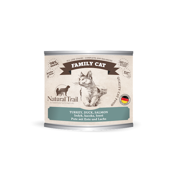 NATURAL TRAIL CAT FAMILY INDYK, KACZKA, ŁOSOŚ 200G
