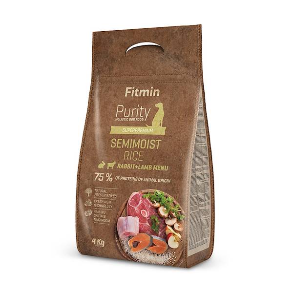 FITMIN DOG PURITY RICE SEMIMOIST RABBIT&LAMB 4KG