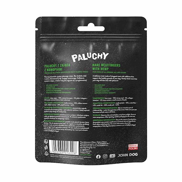 JOHN DOG PALUCHY Z ZAJĄCA Z KONOPIAMI 7SZT