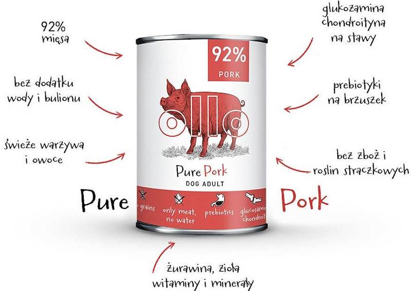 OLLO PURE WIEPRZOWINA 400G