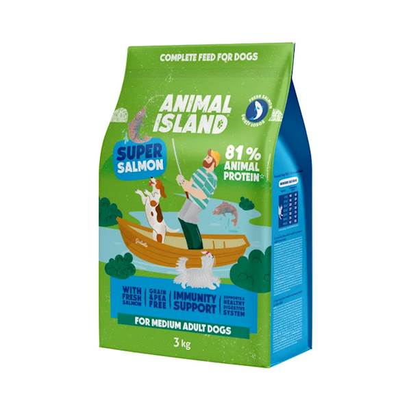 ANIMAL ISLAND DOG PREMIUM ŁOSOŚ (KARMA SUCHA) 3KG