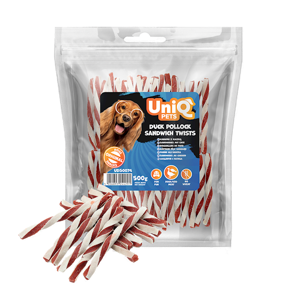 UNIQ PETS MEATY KANAPKI Z KACZKĄ 500G