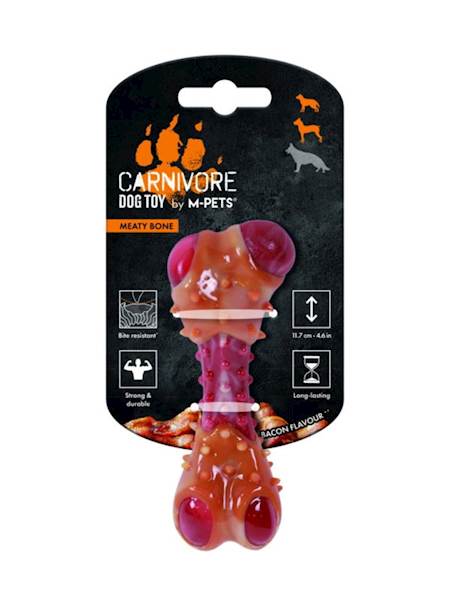 M-PETS CARNIVORE DOG TOY MEATY BONE S 11,7CM BACON FLAVOUR
