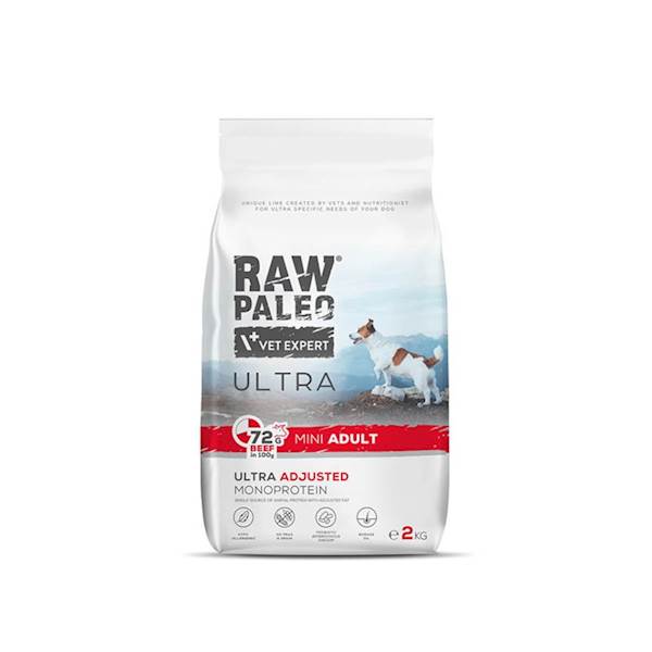 VET EXPERT RAW PALEO ULTRA ADULT MINI BEEF 2KG