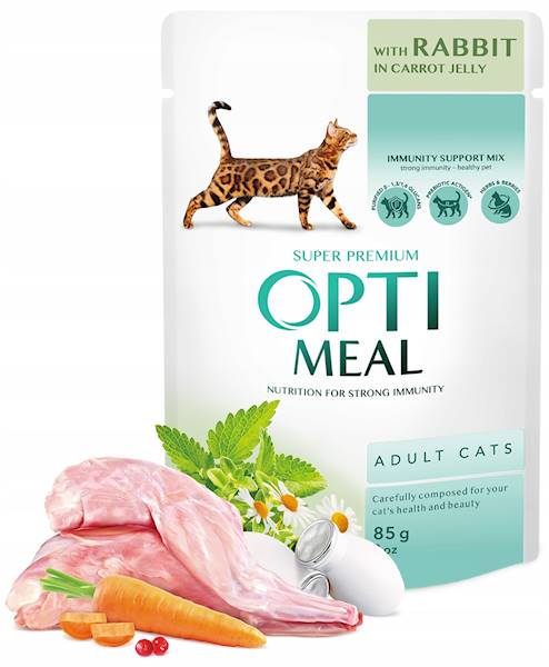 OPTIMEAL CAT KRÓLIK W GALARETCE MARCHEWKOWEJ 85G