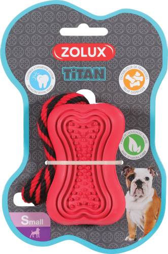 ZOLUX ZABAWKA GUMOWA TITAN ZE SZNURKIEM S CZERWONA