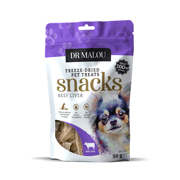 DR MALOU PRZYSMAKI LIOFILIZOWANE DLA PSA 100% WĄTROBA WOŁOWA 50G