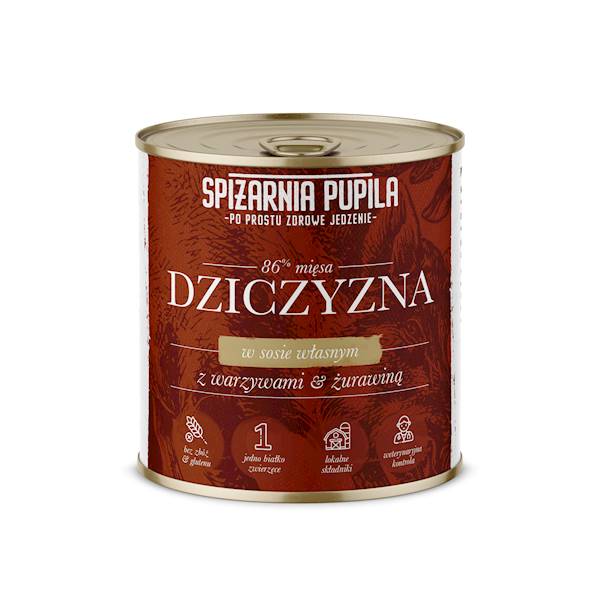 SPIŻARNIA PUPILA DZICZYZNA Z WARZYWAMI & ŻURAWINĄ 850G