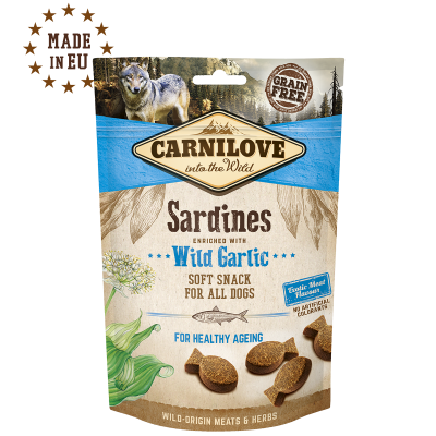 CARNILOVE DOG SEMI MOIST SNACK SARDINES ENRICHED WITH WILD GARLIC 200G